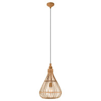 49772 Подвес AMSFIELD, 1х60W(E27), ?350, H1100, сталь, коричневый/дерево, коричневый