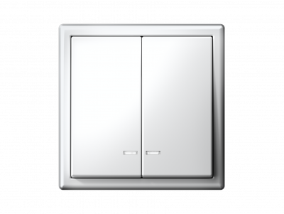 Systeme Electric ArtGallery выключатель 2-клавишный с подсветкой, белый