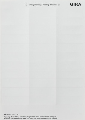 2873112 Gira Листы для надписей 21,8x67 мм