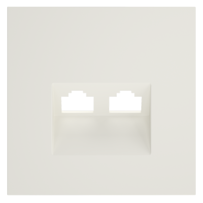 Накладка для розетки компьютерной двойной RJ45+RJ45 кат.6, S70 (хлопок), VLS001413