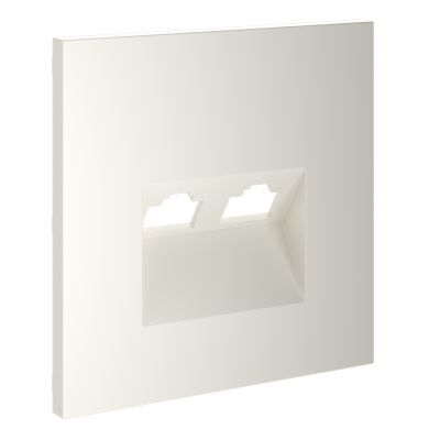 Накладка для розетки компьютерной двойной RJ45+RJ45 кат.6, S70 (хлопок), VLS001413