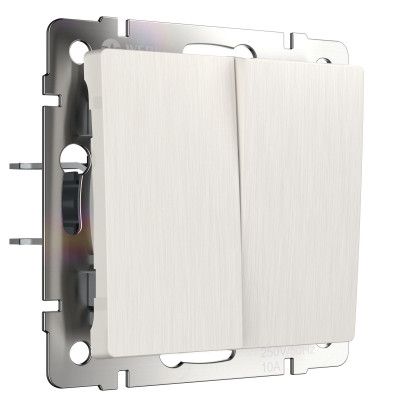 Werkel W1122013/ Выключатель двухклавишный проходной (перламутровый рифленый), a051185