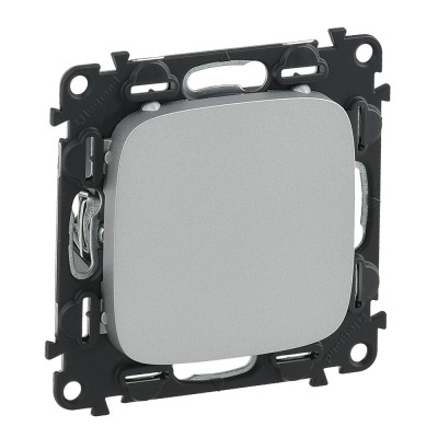 Legrand Valena ALLURE.Заглушка с суппортом.С лицевой панелью.Алюминий, 755187