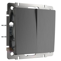 Werkel W1122004/ Выключатель двухклавишный проходной (графит рифленый), a050760