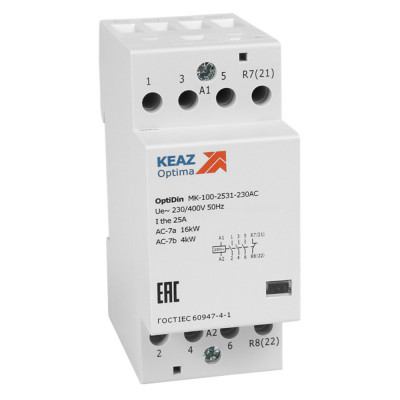 КЭАЗ Контактор модульный OptiDin MK-100-2540-230AC, 321147
