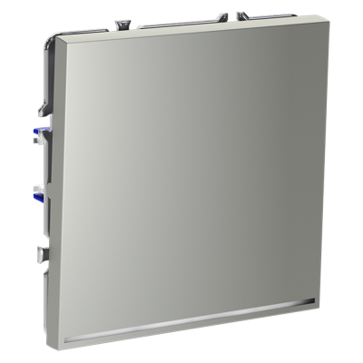 Выключатель встраиваемый VOLTUM S70 одноклавишный с подсветкой 10А, (сталь), VLS010205