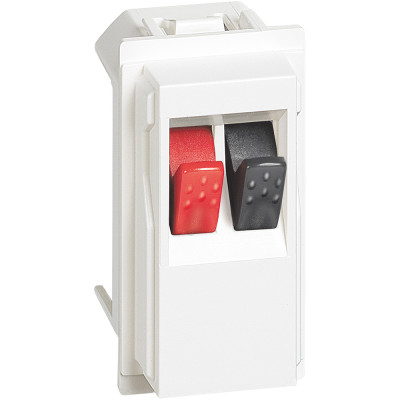 KW4294 Bticino LIVING NOW. Розетка для аудиоколонок стерео 1 модуль.Цвет Белый., KW4294