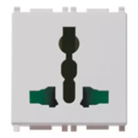 Vimar Розетка 2P+T 10A мультистандарт, серебро, 14257.SL