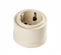 Bironi Розетка с З.К., пластик, цвет Слоновая кость, B1-101-211