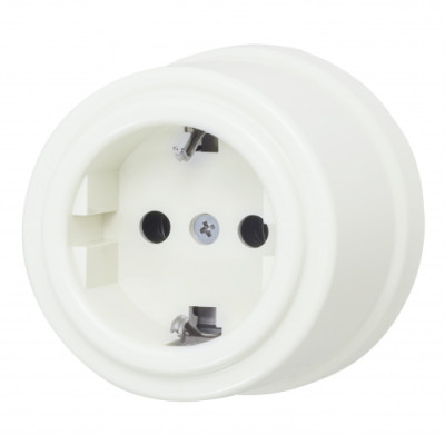 BIRONI Лизетта Пластик Слоновая кость Розетка с/з, B1-101-211