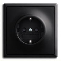 ABB Розетка 2к+з, цвет -  черный бархат,  серия Impus