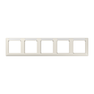 Рамка 5-кратная горизонтальная с полем для надписи слоновая кость, AS5850BFINA