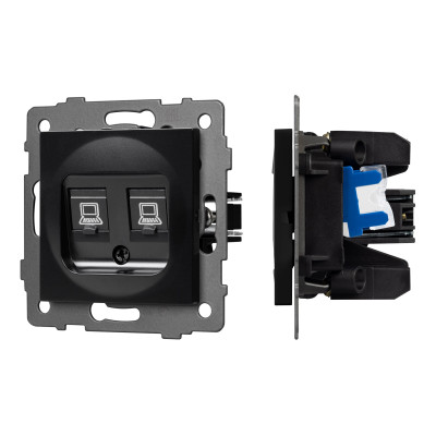 049853 - Механизм компьютерной розетки двойной SCT-MPC2-PL-BK-V (RJ-45, CAT6) (Arlight, -)