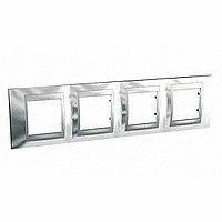MGU66.008.010 - UNICA TOP РАМКА 4-постовая, горизонтальная, АЛЮМИНИЙ/ХРОМ ГЛЯНЦЕВЫЙ