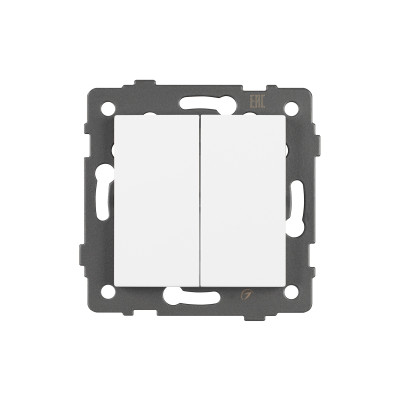 Механизм выключателя двухклавишный непроходной SWT-MK02-PL-WH-V (250V, 10A) (Arlight, -), 049887