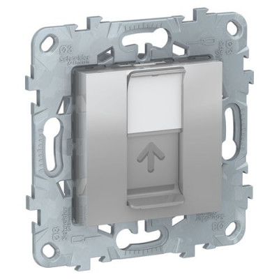 Unica New Накладка RJ45 KEYSTONE/SYSTIMA, алюм.