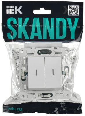 SKANDY Выключ. 2-кл. с инд. 10А SK-V09W арк. бел. IEK, SK-V20-1-10-K01