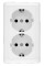 ХИТ О/У РОЗЕТКА двойная с заземлением без шторок 16А, 250В, БЕЛЫЙ. Россия