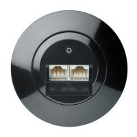 Berker Розетка компьютерная 2-ая, глянцевый черный, серия 1930