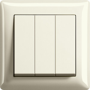 Gira Выключатель 3-клавишный, глянцевый бежевый,  серия Standard