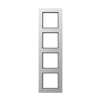 Рамка для вертикальной и горизонтальной установки, 4 поста; дюропласт; алюминий; A CREATION, AC584AL