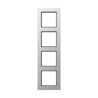 Рамка для вертикальной и горизонтальной установки, 4 поста; дюропласт; алюминий; A CREATION, AC584AL