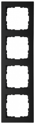 Рамка G-Classic  4-постовая, цвет черный матовый (soft touch), G1004PB, Jasmart Electric