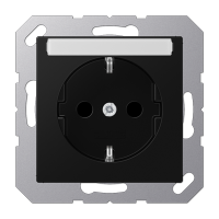 Розетка SCHUKO® 16A 250V с полем для надписи; термопласт; черный матовый, A1520BFNASWM Розетка SCHUKO® 16A 250V с полем для надписи; термопласт; черный матовый, A1520BFNASWM