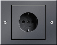 Gira Розетка 2к+з, Антрацит, серия TX_44