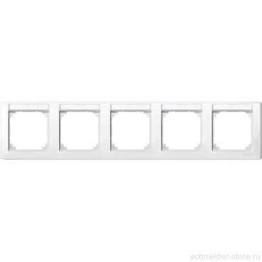 M-Smart Рамка 5-ная горизонт. с полем для надписи, полярно-бел.
