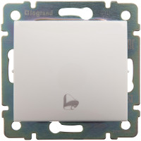 Legrand Выключатель кнопочный одноклавишный с символом звонка - Legrand Valena - 10А 250В схема 1P безвинтовые зажимы - белый, 774216