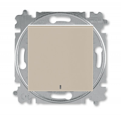 3559H-A91447 18W - Выключатель кнопочный одноклавишный с подсветкой ABB Levit кофе макиато / белый - 2CHH599147A6018