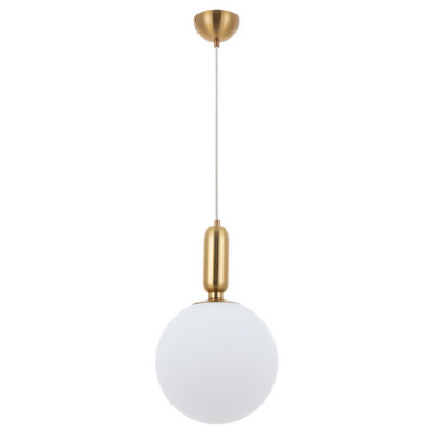 Arte Lamp BOLLA-SOLA, Подвес, цвет арматуры - ПОЛИРОВАННАЯ МЕДЬ, цвет плафона/декора - БЕЛЫЙ, 1х60W E27, A3325SP-1PB