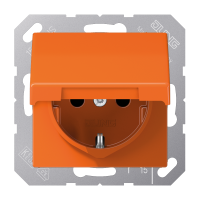 Штепсельная розетка SCHUKO 16A 250V~ с крышкой и защитой от детей; оранжевая, AS1520BFKIKLO