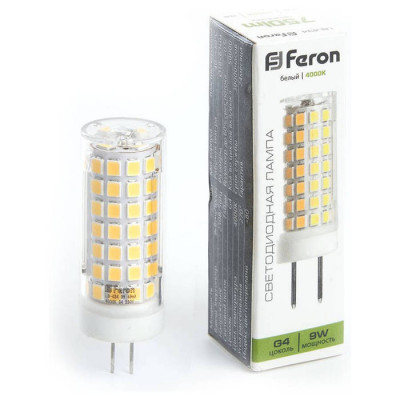 Лампа светодиодная, (9W) 230V G4 4000K JCD, LB-434, Feron 38144