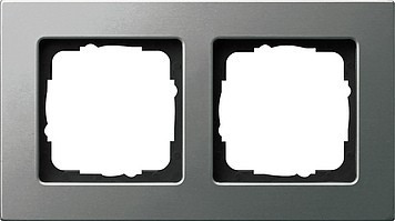 212202 - Gira E22 Рамка на 2 поста, сталь