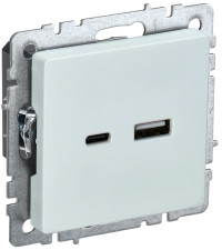 BRITE Роз. USB A+C 18Вт РЮ11-1-БрЖ жемч. IEK, BR-U22-018-K36