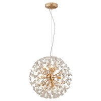 LUSSOLE ALASKA Люстры подвесные, цвет основания - блестящее золото, плафон - хрусталь (цвет - прозрачный), 9x40W G9, LSP-8461