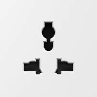 Donel A07 матовый белый накладка для  розетки мультистандарт, со шторками 16A 250 В~,серия DB, DE11633