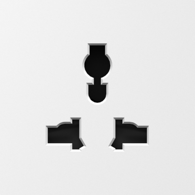 Donel A07 матовый белый накладка для  розетки мультистандарт, со шторками 16A 250 В~,серия DB, DE11633