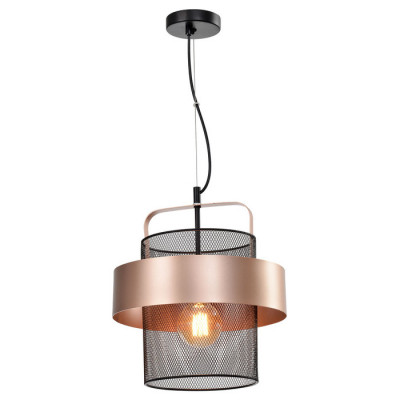 LUSSOLE BULLOCK Подвесной светильник, цвет основания - черный, плафон - металл (цвет - черный), 1x40W E27, LSP-8407