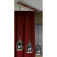 LUSSOLE COLLINA Подвесной светильник, цвет основания - хром, плафон - металл (цвет - хром), 3x40W E14, LSQ-0706-03