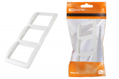 Рамка 3-ая вертикальная белая "Валдай" TDM Electric, SQ1804-0020