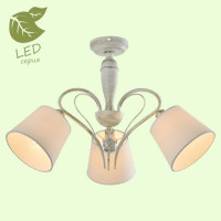 LUSSOLE STAMFORD Люстра потолочная, цвет основания - белый, плафон - ткань (цвет - белый), 3x6W E14, GRLSP-8061