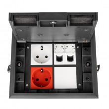 Donel Лючок в пол 8 мод. (4 мод. 45х45 мм.), крышка ABS + гальванизированная стальная вставка, DFB8