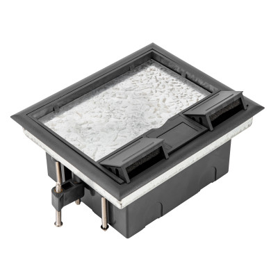 Donel Лючок в пол 8 мод. (4 мод. 45х45 мм.), крышка ABS + гальванизированная стальная вставка, DFB8