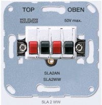 Разъем для подключения громкоговорителей 20В AC, 60В DC; белый; универсальные встраиваемые механизмы, SLA2WW Разъем для подключения громкоговорителей 20В AC, 60В DC; белый; универсальные встраиваемые механизмы, SLA2WW