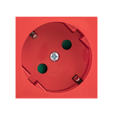 Розетка 45х45 PRO с заземлением, с защ, шторками, 45 градусов, красная EKF
