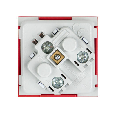 Розетка 45х45 PRO с заземлением, с защ, шторками, 45 градусов, красная EKF