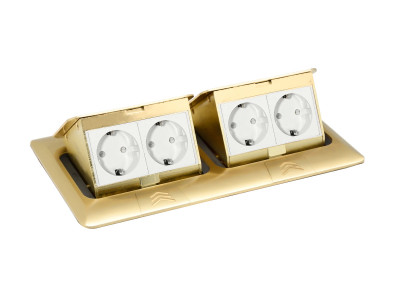 Donel Выдвижной блок 8 (4+4) мод. латунь (с уст. набором), DPB8BR